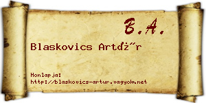 Blaskovics Artúr névjegykártya